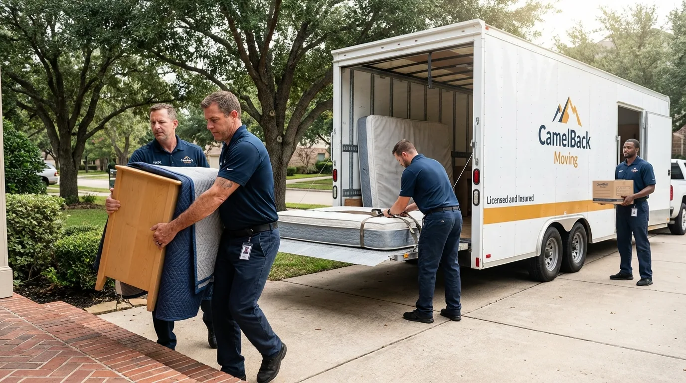 Crew loading residential truck for cross-state move from Frenchtown, MT