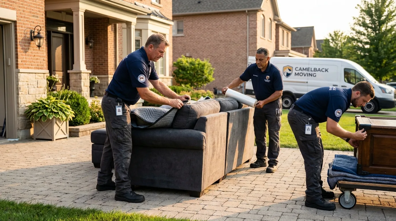 Large estate moving crew wrapping furniture in Frenchtown, MT